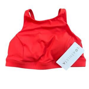 Athleta High Neck Bikini Top D-DD Cups Orange Small